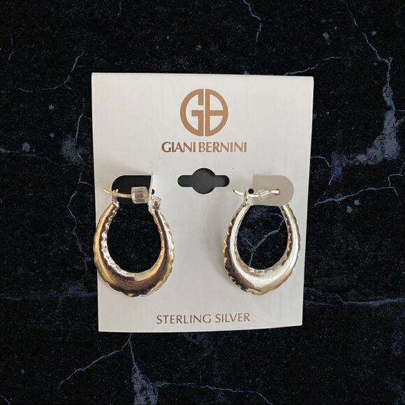 GIANI BERNINI Sterling Silver Hoop Earrings NWT - Picture 1 of 2
